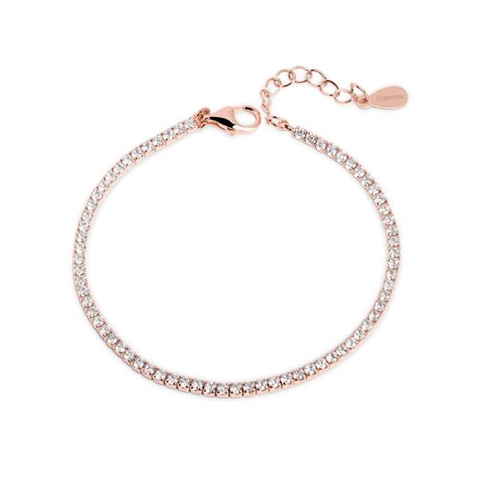 Foto de Pulsera Blink riviere de plata baño oro rosa con circonitas