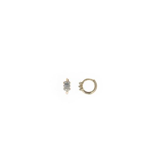 Foto de Pendientes aro de plata baño oro con circonitas