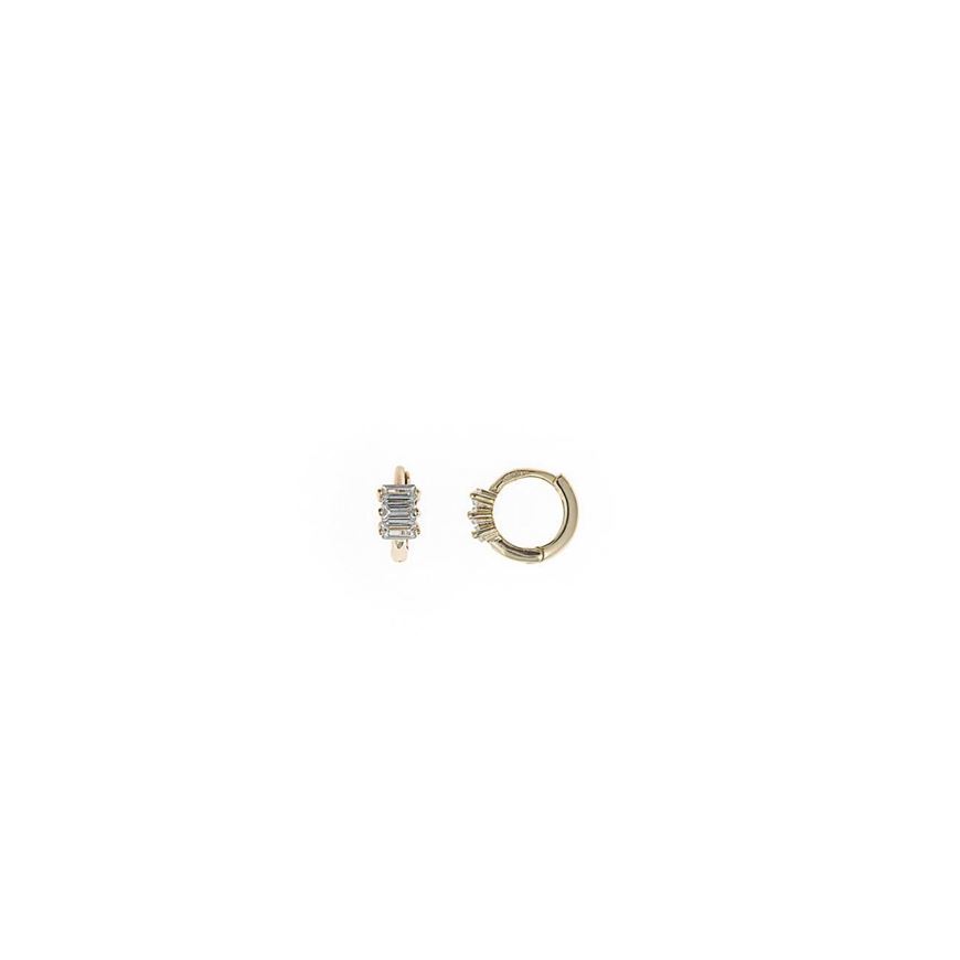 Foto de Pendientes aro de plata baño oro con circonitas