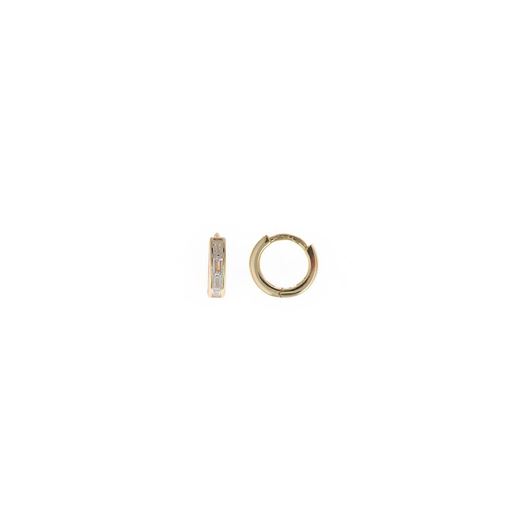Foto de Pendientes aro de plata baño oro con circonitas