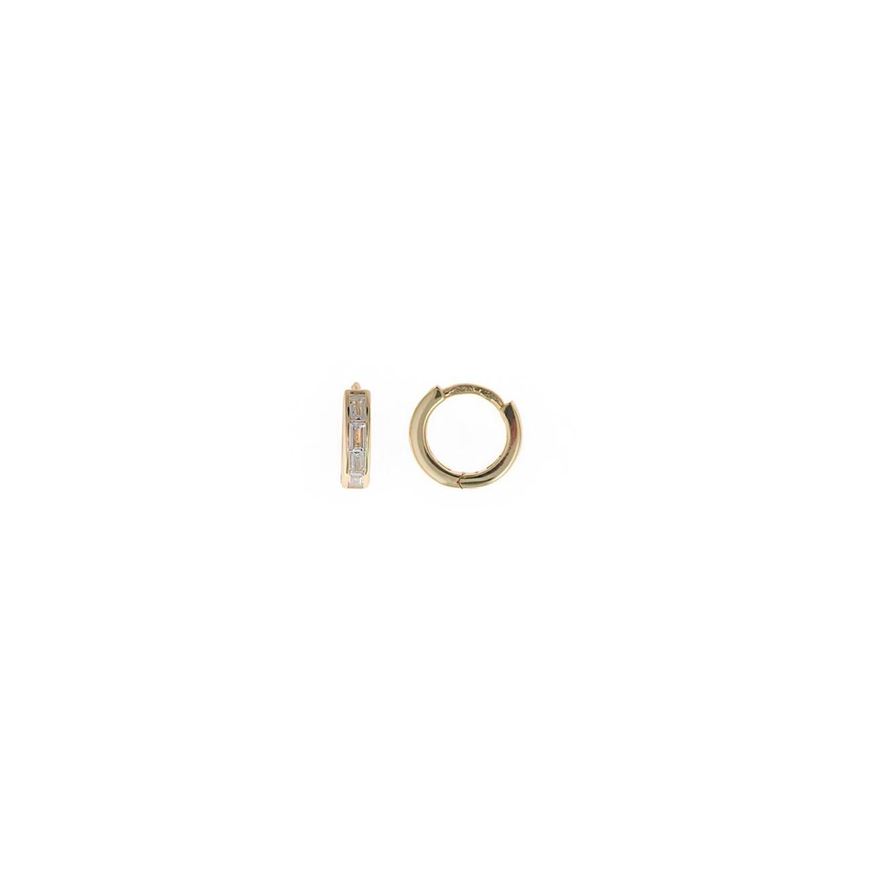 Foto de Pendientes aro de plata baño oro con circonitas