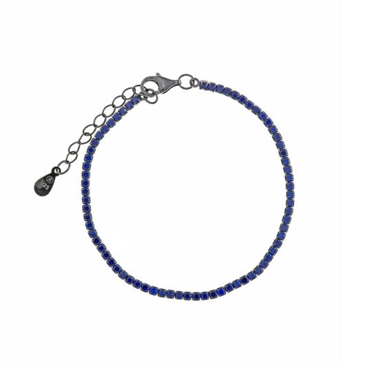 Foto de Pulsera Blink riviere de plata baño rodiada con circonitas azul noche
