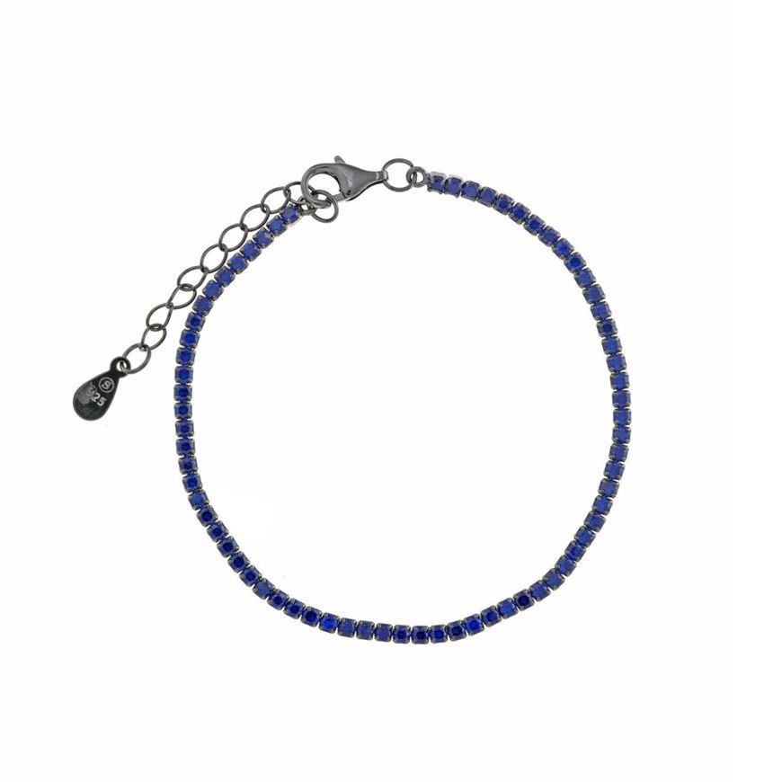Foto de Pulsera Blink riviere de plata baño rodiada con circonitas azul noche