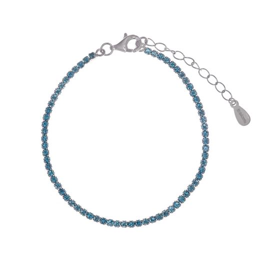 Foto de Pulsera Blink riviere de plata baño rodio con circonitas aguamarina