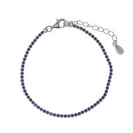 Foto de Pulsera Blink riviere de plata baño rodio con circonitas zafiro