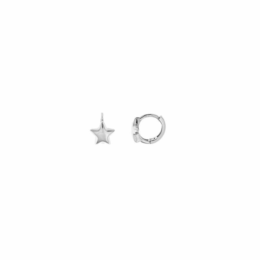 Foto de Pendientes aros de plata con estrellas