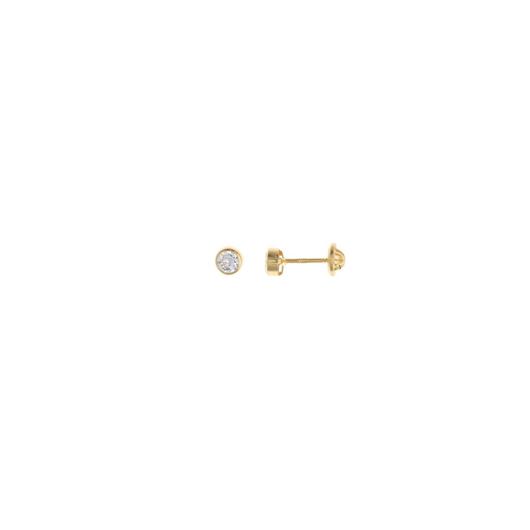 Foto de Pendientes de bebé plata baño oro chatón con circonita