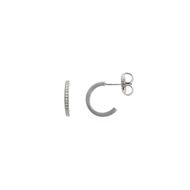 Foto de Pendientes medio aro de plata baño rodio con circonitas
