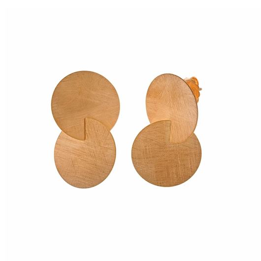Picture of Pendientes de plata baño de oro dos circulos diamantados