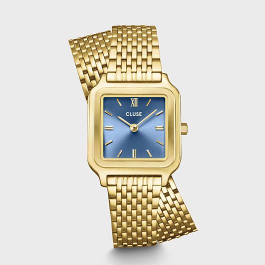 Foto de Reloj Cluse Gracieuse Petite Doble Acero, Azul Kyanita, Color Oro