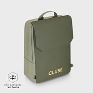 Foto de Mochila Cluse Le Réversible, color verde oliva claro y dorado