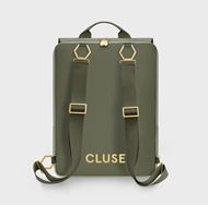 Foto de Mochila Cluse Le Réversible, color verde oliva claro y dorado