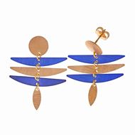 Foto de Pendientes Bamboo de plata baño de oro circulo y 