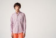 Foto de Camisa cuadro vichy azul y coral Regular Fit