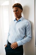 Foto de Camisa microestructura azul Regular Fit