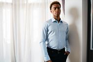 Foto de Camisa microestructura azul Regular Fit