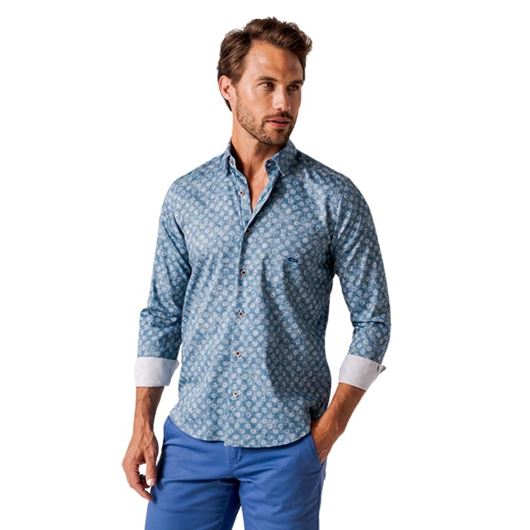 Foto de Camisa estampado floral azul medio slim fit