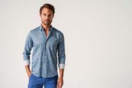 Foto de Camisa estampado floral azul medio slim fit