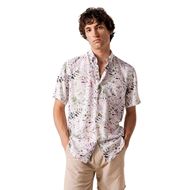 Foto de Camisa estampado floral verde y rosa manga corta regular fit