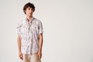 Foto de Camisa estampado floral verde y rosa manga corta regular fit
