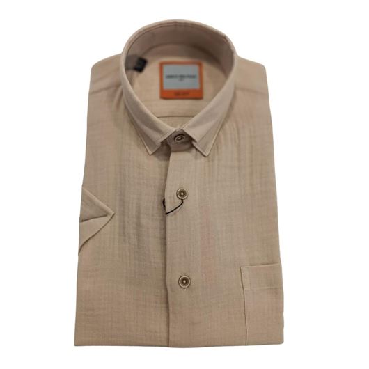 Foto de Camisa beige manga corta regular fit