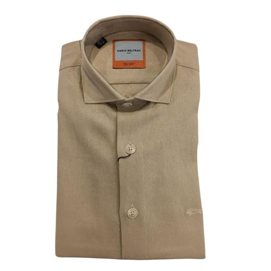 Foto de Camisa lino y viscosa beige regular fit