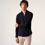 Foto de Camisa vestir negra regular fit tejido Fly