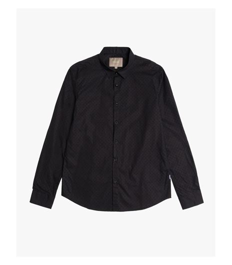 Foto de Camisa negra manga larga con microestampado perforado 
