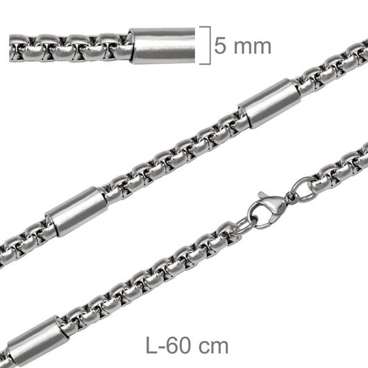 Foto de Cadena acero con tubos 5mm, 60cm longitud