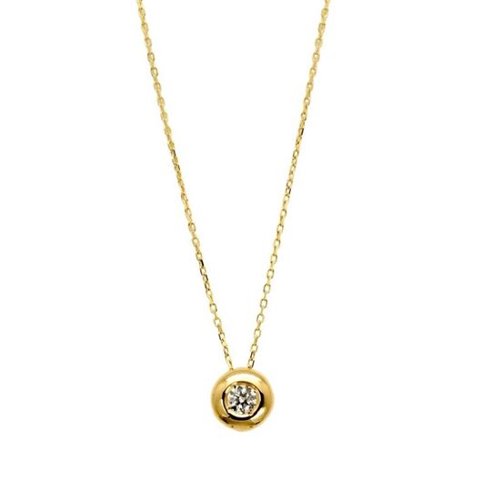 Foto de Colgante chatón en oro amarillo 18kt y circonita blanca brillante