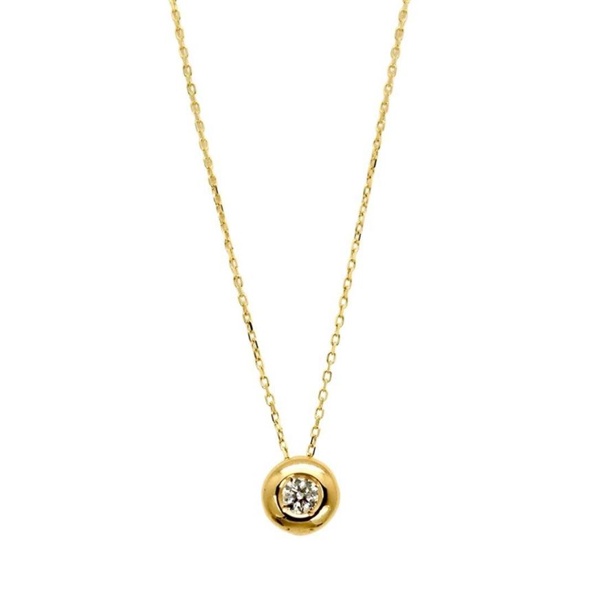 Foto de Colgante chatón en oro amarillo 18kt y circonita blanca brillante