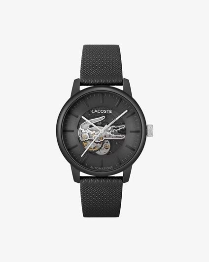 Foto de Reloj automático con correa de cuero color negro