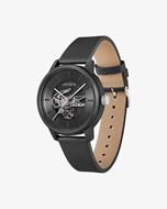 Foto de Reloj automático con correa de cuero color negro