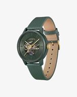 Foto de Reloj automático con correa de cuero color caqui