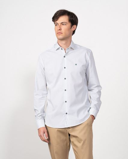 Picture of Camisa sport microestampado blanco y verde slim fit