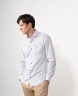 Foto de Camisa sport microestampado blanco y verde slim fit