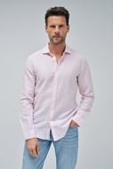 Foto de Camisa slim fit lino y algodón rosa claro