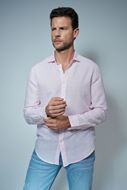 Foto de Camisa slim fit lino y algodón rosa claro