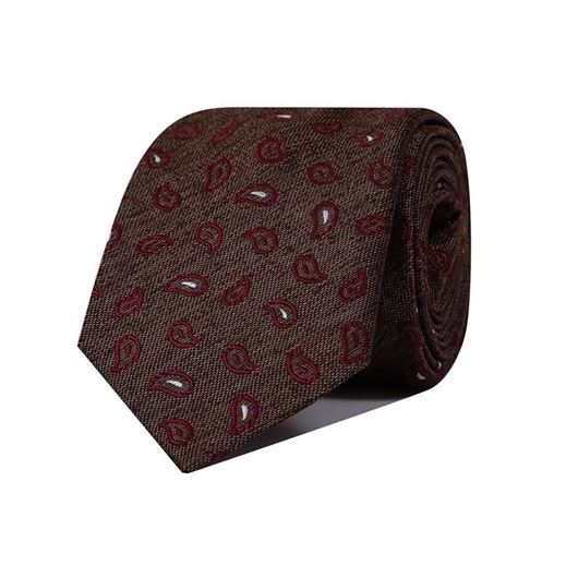 Picture of Corbata de Seda cachemir marrón 
