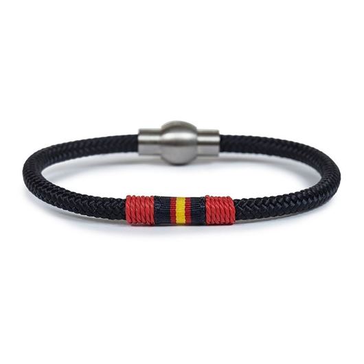 Foto de Pulsera cordón náutico con bandera España con hilo rojo 18cm