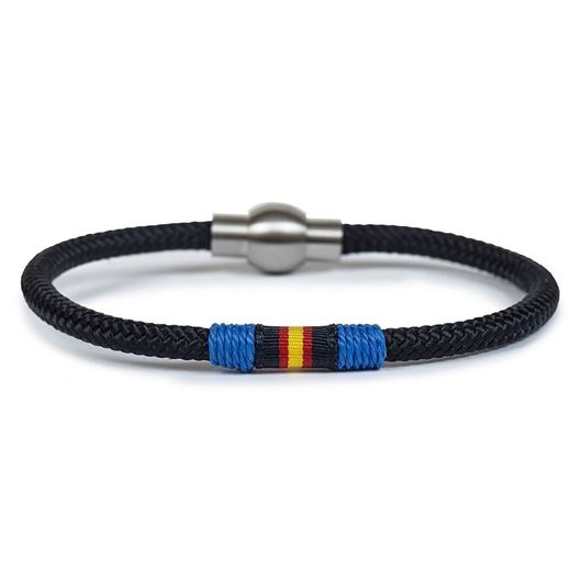 Foto de Pulsera cordón náutico con bandera España con hilo azulón 18cm