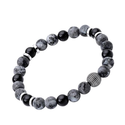Picture of Pulsera de cuentas gris marmol y hematites