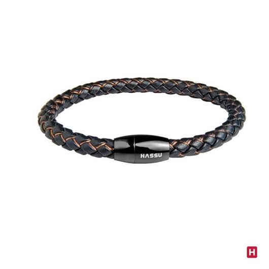 Picture of Pulsera de piel negro y cobre