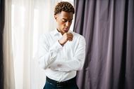 Foto de Camisa de vestir microestructura blanca