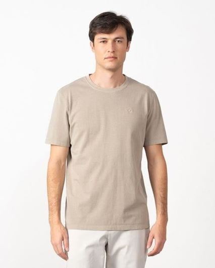Foto de Camiseta en algodón tintado color piedra