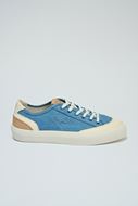 Foto de Zapatilla denim azul y cuero beige 