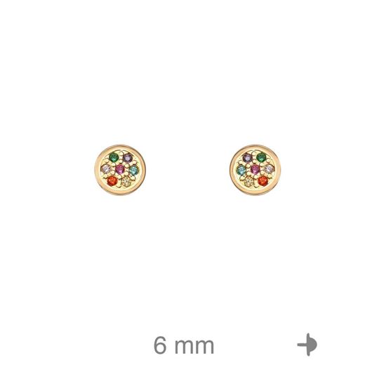 Foto de Dormilones en oro amarillo 18kt y circonitas multicolor