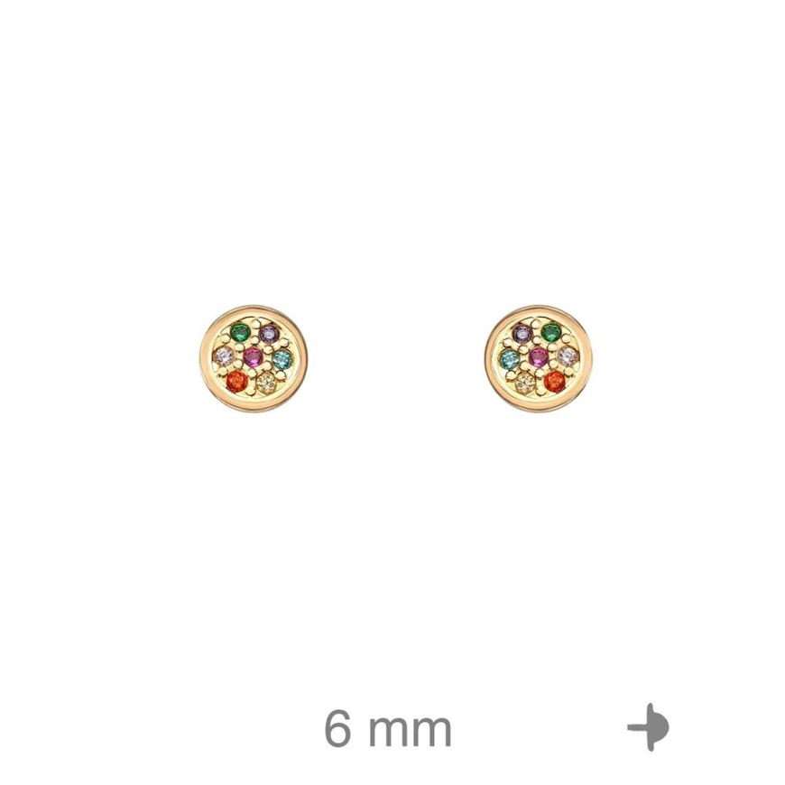 Foto de Dormilones en oro amarillo 18kt y circonitas multicolor
