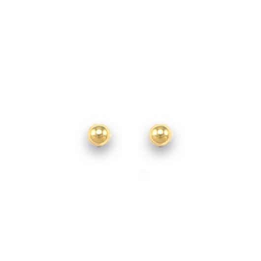 Foto de Pendientes dormilones bola oro amarillo 18kt 3 mm