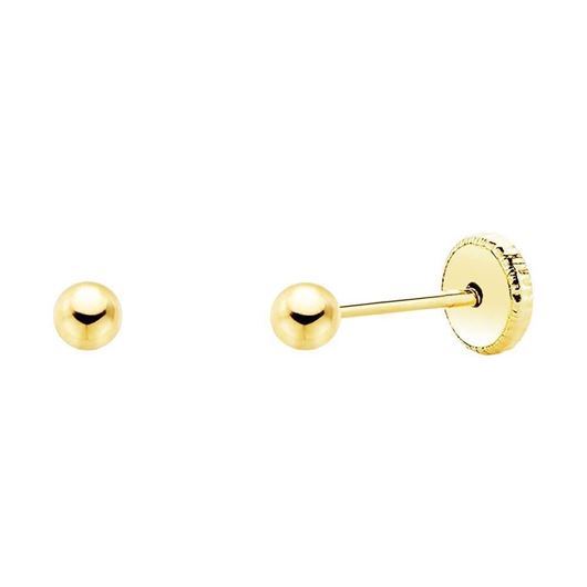 Foto de Pendientes dormilones bola oro blanco 18kt 4 mm